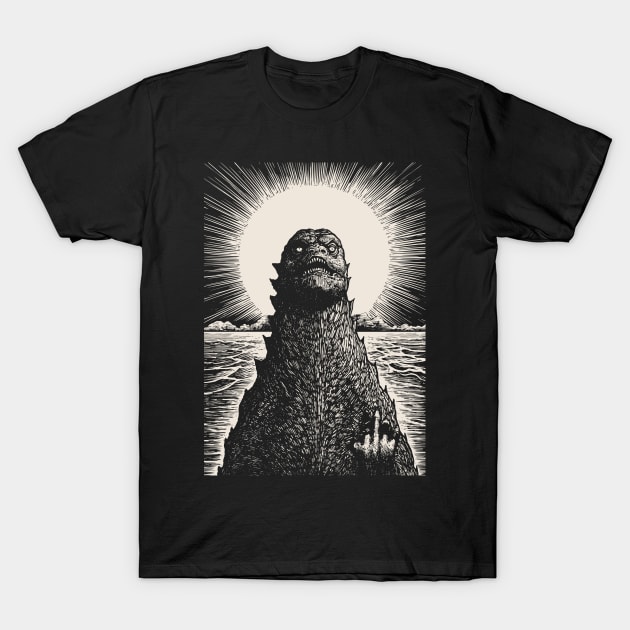 Fuck You Godzilla T-Shirt by Yopi